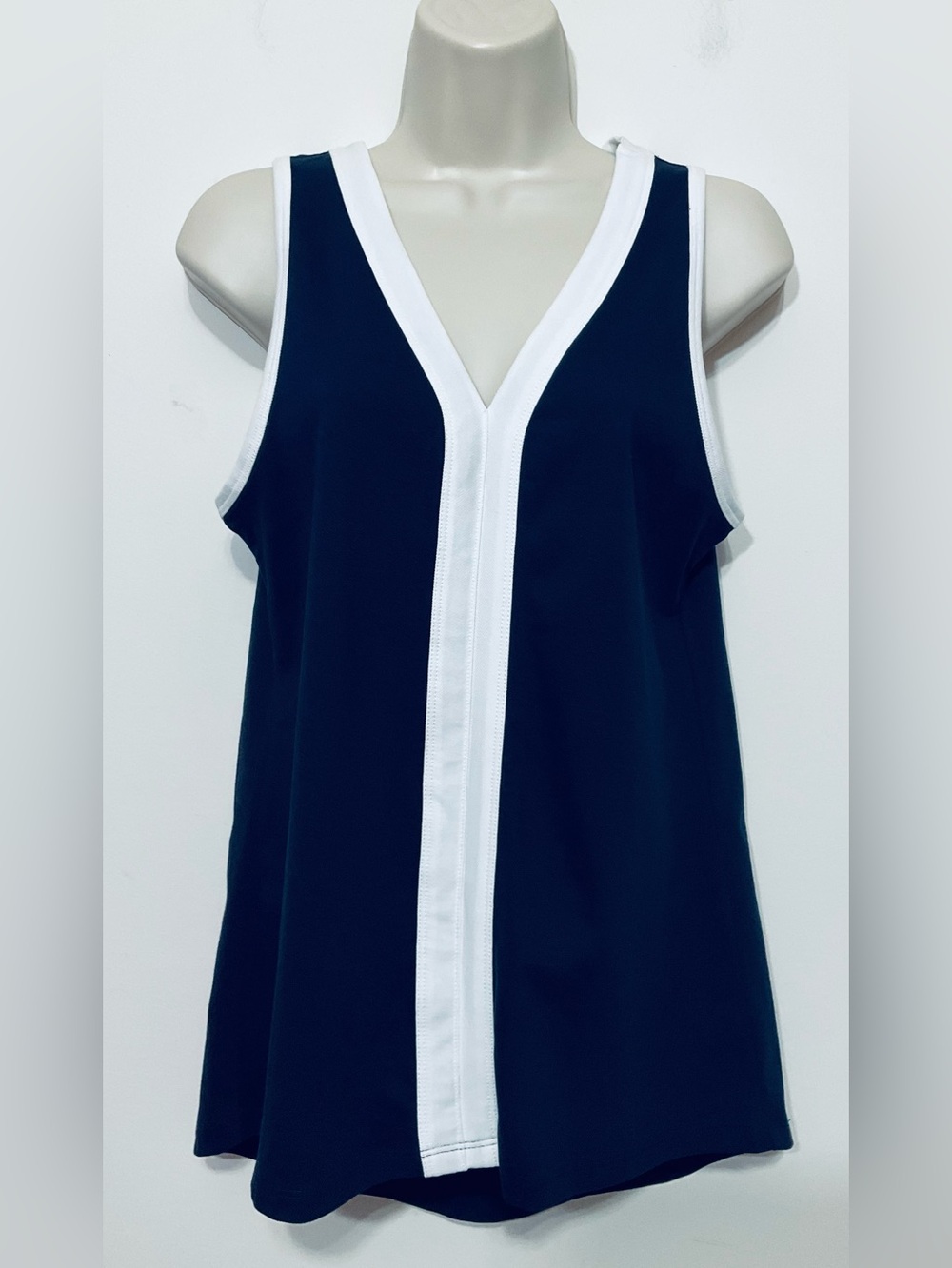 Duffield Lane Haven Navy Tunic  with White V-Trim